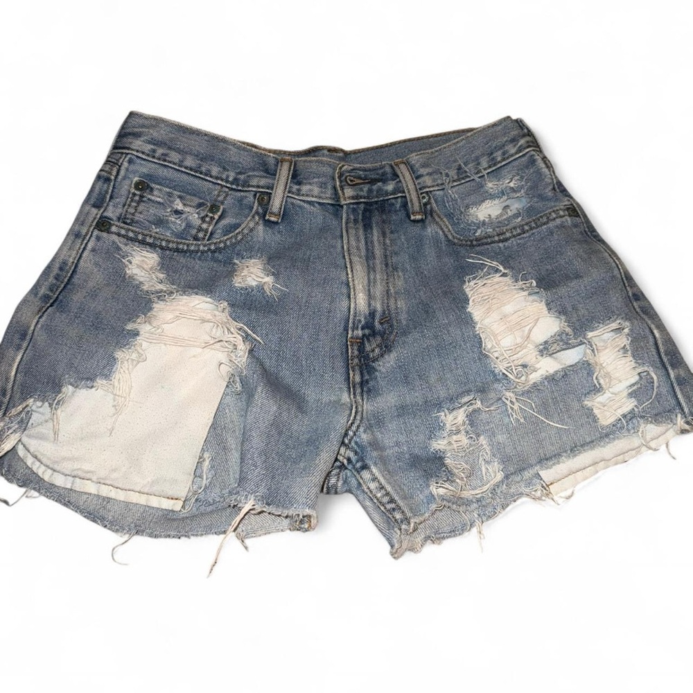 Levi's Light Blue Distressed Jean Shorts